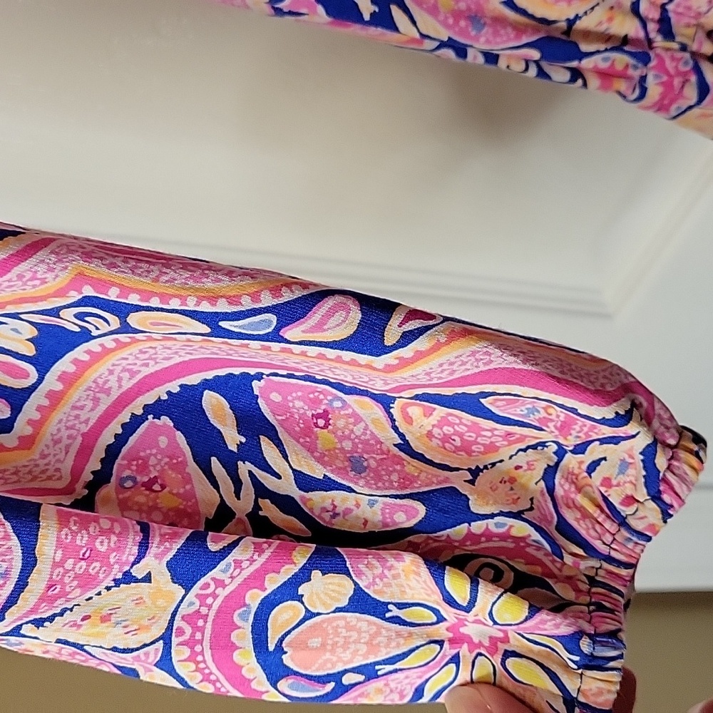 Lilly Pulitzer Lana Romper Can't Resist Pattern Small Shorts Pink Blue Yellow - Picture 4 of 7